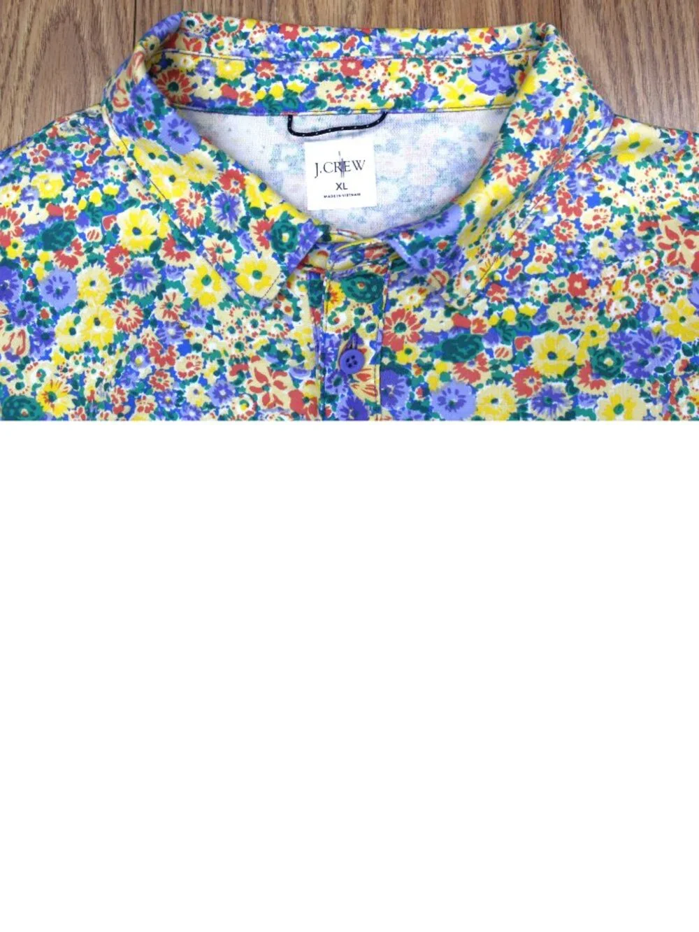 J.CREW FLORAL PRINT CLASSIC FIT POLO SHIRT COTTON/COOLMAX BLEND Sz X-LARGE, XL
